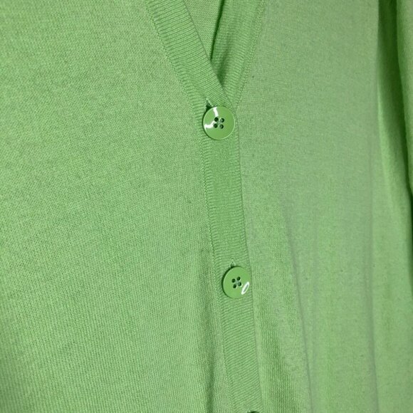 Old Navy Bright Lime Green Long Pocket Button Down Cardigan Cozy Sweater SIZE M - Picture 8 of 13